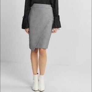 Plaid Wrap Pencil Skirt